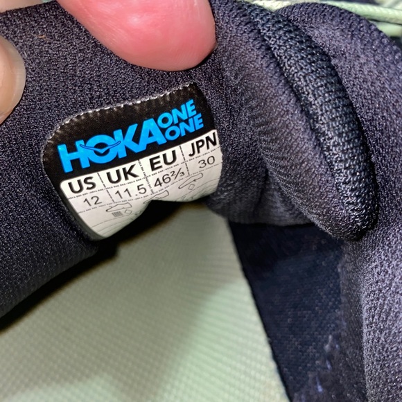 Hoka One One Bondi 7 Athletic Shoes Navy Blue White & Yellow Highlights Size 12 - Picture 11 of 12